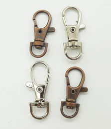 Porte-clés 15PCS /38MM Certification européenne ! Fermoir mousqueton pivotant de haute qualité, fer plaqué Rhodium, adapté au porte-clés/anneaux/porte-clés
