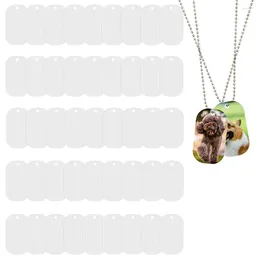 Keychains 15pcs Sublimation Dog Tags Collier BLANK