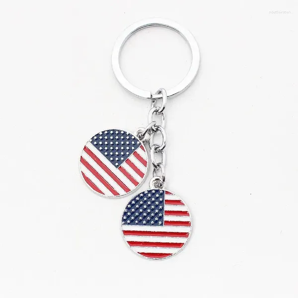Porte-clés 18 couleurs porte-clés en métal drapeau national cadeau d'affaires porte-clés hommes femmes voiture sangle taille portefeuille porte-clés mode