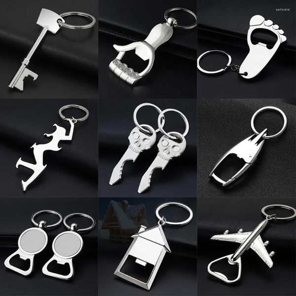 Porte-clés 1pc ouvre-avion porte-clés bière support métallique porte-clés unisexe pendentif bouteille tendance accessoires cadeaux