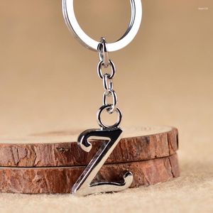 Porte-clés 1pc alliage pendentif porte-clés en acier inoxydable lettre anneau zinc concis porte-clés cadeau accessoires