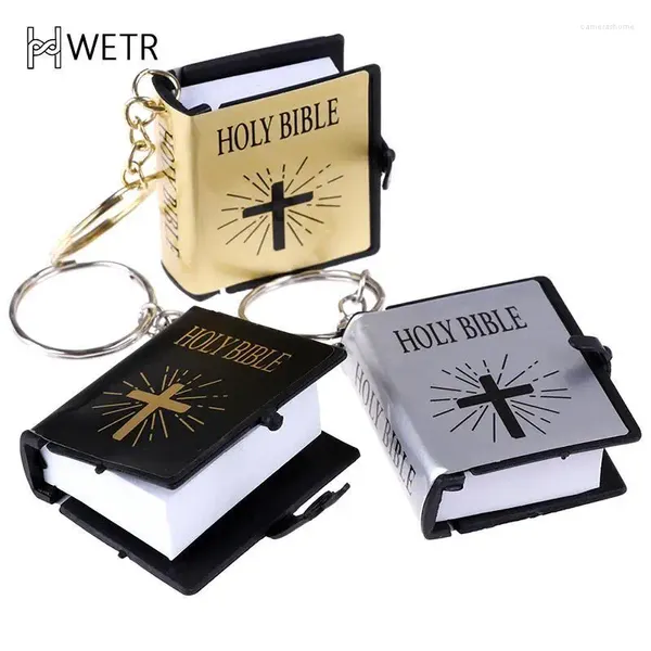 Keychains 1pc Bible Keychain Pocket Edition English Keyring Christianity Fun Livre