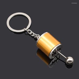 Keychains 1pc CAR 6 Speed ​​Handmatige transmissie Metalen sleutelhanger Shift Hendel Key Chain Refitting Pendant Creative Gearbox Gear Kop Miri22