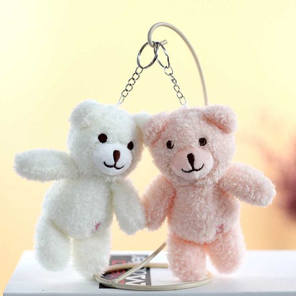 Keychains 1pc mignon petit lapin blanc poupée en peluche jouet bouquet ours ours pendentif porte-clés de bricolage accessoires de sac à painlet g221026