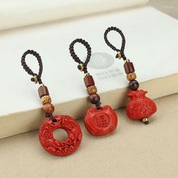 Porte-clés 1 pc Mode Cinabre Jade Pixiu Pendentif Collier Bijoux Chinois Sculpté À La Main Guérison Femmes Homme Chance Cadeau Chandail Chaîne