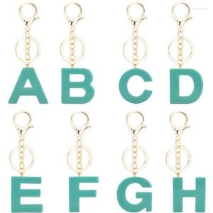 Keychains 1pc Fashion Letters Keychain Trendy Creative Solid Color 26 Engelse letter Initial Resin Handtas Keyring Accessoires voor vrouwen MIR