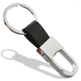 Porte-clés 1pc / lot mode cuir porte-clés en métal taille suspendue véritable chaînes simples pour hommes pour accessoires de voiture cadeau