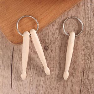 Keychains 1 st Mini Drum Sticks Keychain Wood Drumsticks Key Ring Chain Keyfob Percussion Gift Stick Hanging Accessoires