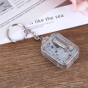 Sleutelchains 1 pc Music Box Diy Mechanical Metal Boxes Clockwork Keychain Gift