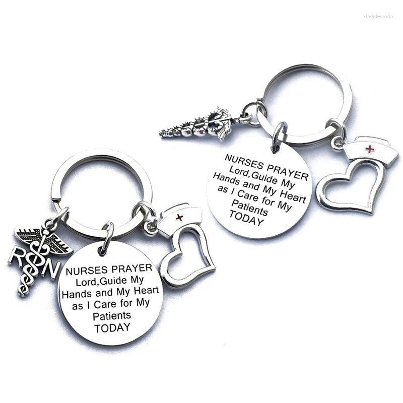 Keychains 1pc Edelstahl Herz RN Anhänger Hut Schlüsselkappe Charms Schlüsselinhaber kreativer Klassenabschlussgeschenk