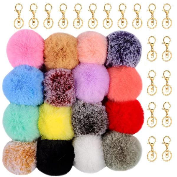 Keychains 1pcs 6 cm 8 cm imitation piM pomm pomm keychain suave pompones de bola llave de decoración navideña encantadores de bolsa de marca