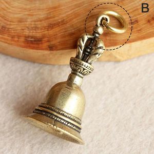 Keychains 1pcs Brass Handicraft Magic Bell Wind Tibetaanse bronzen sleutelhanger hanger Lembrancinhas de casamento PRA ConfidadoskeyChains