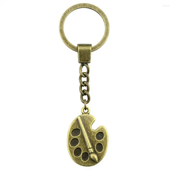 Keychains 1pcs pincel y paleta moto keychain para hombres accesorios suministros para joyería tamaño de anillo de 30 mm