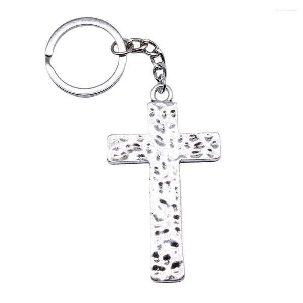 Keychains 1pcs Cross Cross Corices Herramientas de joyería de joyería Tamaño de anillo de bricolaje 28 mm