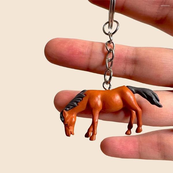 Llaveros 1 unids lindo caballo animal llavero para su bolsa de llaves y bolsa de bricolaje decoración kawaii regalos de cumpleaños mujeres adolescentes niñas