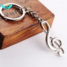 Keychains 1pcs Keychain Women Alloy 3D Music Note Musical Key Rings Trendy Chain Toa Miri22