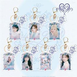 Keychains 1pcs kpop ive keychain un hada's wish PO Imágenes accesorios de bolsas de llaves Yujin Gaeul Wonyoung Liz Rei Leeseo regalo