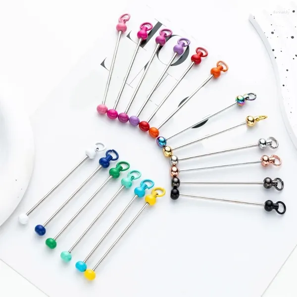 Keychains 1 PPCS Metal Beadring Beadring Beadable Bar Bar Barra Holderos Anillos de la llave Diy Bag Back Decoración de joyas para joyas