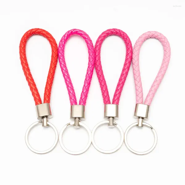 Porte-clés 1pcs PU cuir tressé corde porte-clés sac pendentif bricolage bijoux accessoires voiture hommes et femmes