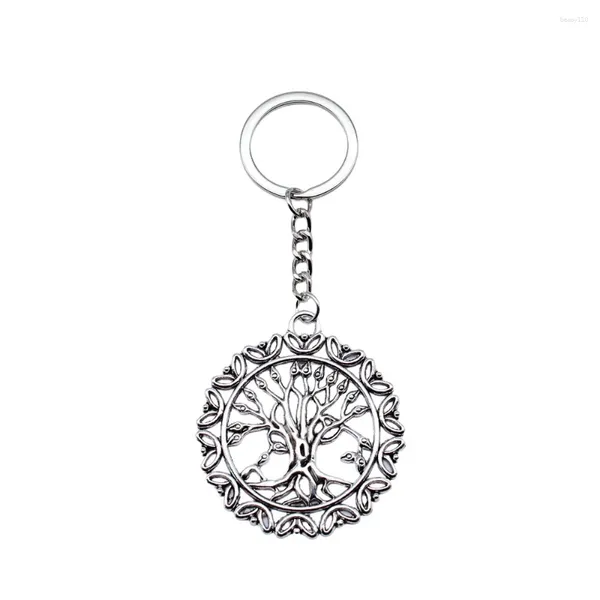 Keychains 1pcs Charmes d'arbre rond porte-clés pour téléphone