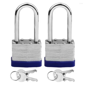 Porte-clés 2 paquets de cadenas avec clés manille longue serrure robuste clé cadenas serrures résistantes aux intempéries pour garage de jardin