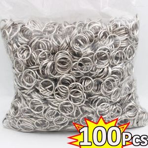 Porte-clés 20-100pcs porte-clés en métal en acier inoxydable porte-clés cercle blanc connecteur d'anneau fendu pour bricolage porte-clés bijoux faisant des accessoires