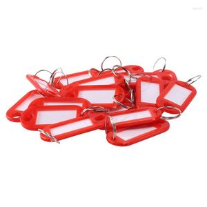 Sleutelhangers 20 Stuks Diverse Sleutel ID Label Tags Split Ring Sleutelhanger Sleutelhanger (Rood).