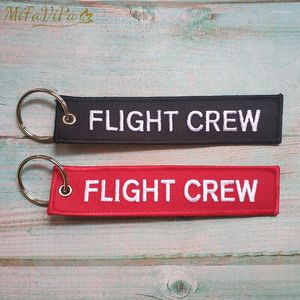 Sleutelhangers 20 PCs Rode FLIGHT CREW Sleutelhanger Mode Trinket Telefoonband Zwart Borduurwerk Voor Luchtvaart Cadeau Autosleutelhanger Groothandel Miri22