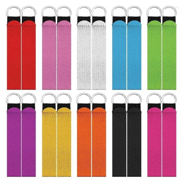 Porte-clés 20 pièces Néoprène Bracelet Porte-clés Lanière Main Dragonne Coloré Pour Femmes Fille