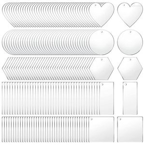 Schlüsselanhänger 200 Stück Acryl-Schlüsselanhänger-Rohlinge, blanko, klare Anhänger für DIY-Bastelprojekte Emel22