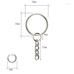 Porte-clés 200pcs Split Key Chain Anneaux avec anneau et saut ouvert en vrac pour l'artisanat DIY (1 pouce / 25 mm)
