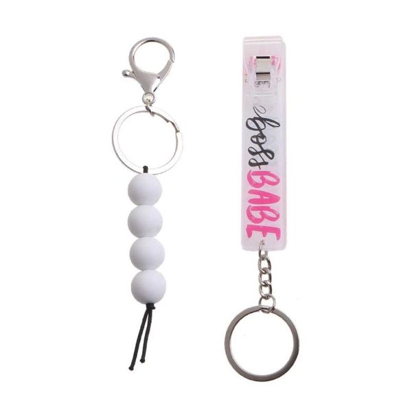 Porte-clés 2021 Carte bancaire de débit Grabber Picker Perle Porte-clés pour clou long et clip en plastique