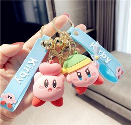 Keychains 2021 Kawaii Special Pink Kirby Star Adventure Game Animal Pendant Silica gel Keychain for Woman Sac Car Dolls Kids Toys8122311