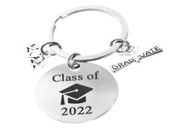 Porte-clés 2022 Cérémonie de remise des diplômes Porte-clés Certificat Souvenir Bachelor Hat Class Badge Porte-clés pour Friend6503124