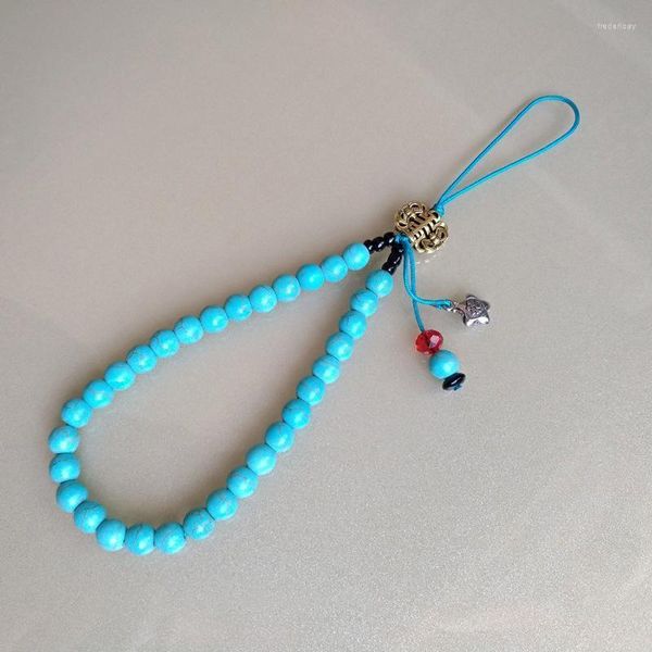 Keychains 2022 Handmade Stone Beads Phone Lanyard Short Anti-Slip Chain Mobile Fashion Crystal Key Jewelry Fred22