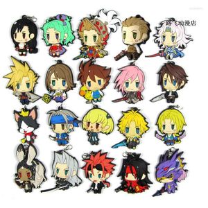 Porte-clés 2023 arrivée Final Fantasy Original japonais Anime Figure caoutchouc téléphone portable breloques porte-clés sangle