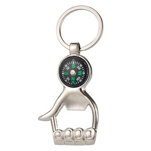 Keychains 2023 Creative Compass Thumbs Palm Metal Key Ring Bottle Opener Keychain Beer Cap Keukengereedschap Accessoires