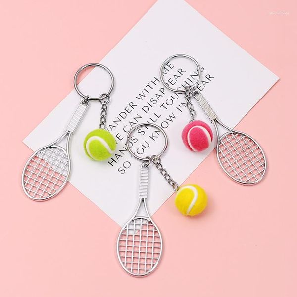 Porte-clés 2023 Creative Tennis Ball Imitation Sport Jeu Mignon Porte-clés Pour Femmes Porte-clés Anneau Sac De Voiture Pendentif Accessoires D419