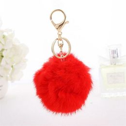 Porte-clés 2023 porte-clés boule de fourrure porte-clés 11 couleurs rouge Pom pendentif porte-clés Cubre Llaves cadeau bijoux