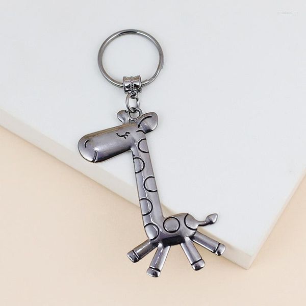 Porte-clés 2023 Porte-clés Courir Girafe Cerf Bronze Argent Couleur Pendentifs DIY Hommes Voiture Porte-clés Porte-clés Bijoux Cadeau