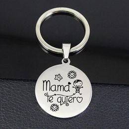 Porte-clés 2023 "mama Te Quiero" porte-clés arrivée disque breloque femmes porte-clés bijoux Souvenir cadeau pour mère YP6812