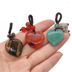 Porte-clés 2023 femmes coeur pierre naturelle cristal Quartz Agate Gadgets Haikyuu porte-clés pour bijoux fournitures cadeau en gros