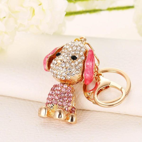 Llaveros 2024 Tinykenro Estilo Moda Rhinestone Colorido Lindo Orejas Grandes Harpy Dog Bag Monedero Llavero