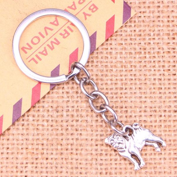 Porte-clés 20pcs mode porte-clés 16x15mm pendentifs de chien bricolage hommes bijoux voiture porte-clés porte-anneau souvenir pour cadeau