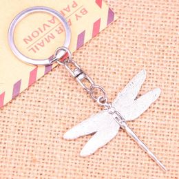 Keychains 20 stcs mode sleutelhanger 43 47 mm libel hangers diy heren sieraden auto sleutelhanger ringhouder souvenir voor cadeau