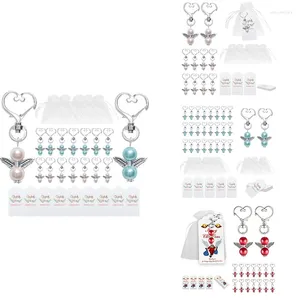 Porte-clés 20pcs Guardian Angel Porte-clés Baptême de mariage Mini Keepsake Wings Pendentif Bijoux décoratifs