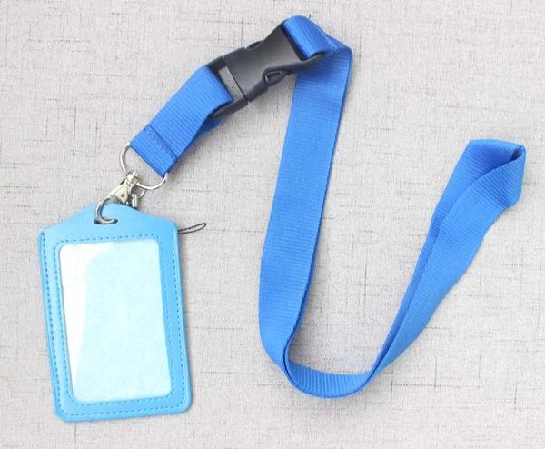 Llaveros 20 piezas Correas de licencia industrial Lanyard ID Badge Holders Cuello móvil Llaveros Azul