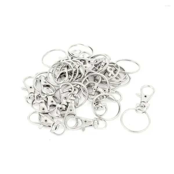 Porte-clés 20pcs pivotant pratique suspendu artisanat cerceaux anneau fendu accessoires de mode cadeau fermoir à homard porte-clés bijoux faisant des clips