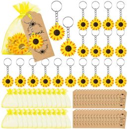 Keychains 20set Sunflower Party Keynchain Set merci Kraft Tags École récompense les fournitures pour l'anniversaire