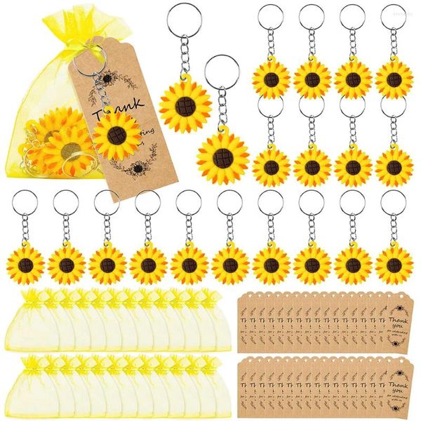 Keychains 20set Sunflower Party Keychain Set GRACIAS Kraft Tags School Rewards Suministros para el cumpleaños